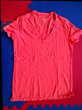 Felina Neon Pink V-Neck Short Sleeve Tee